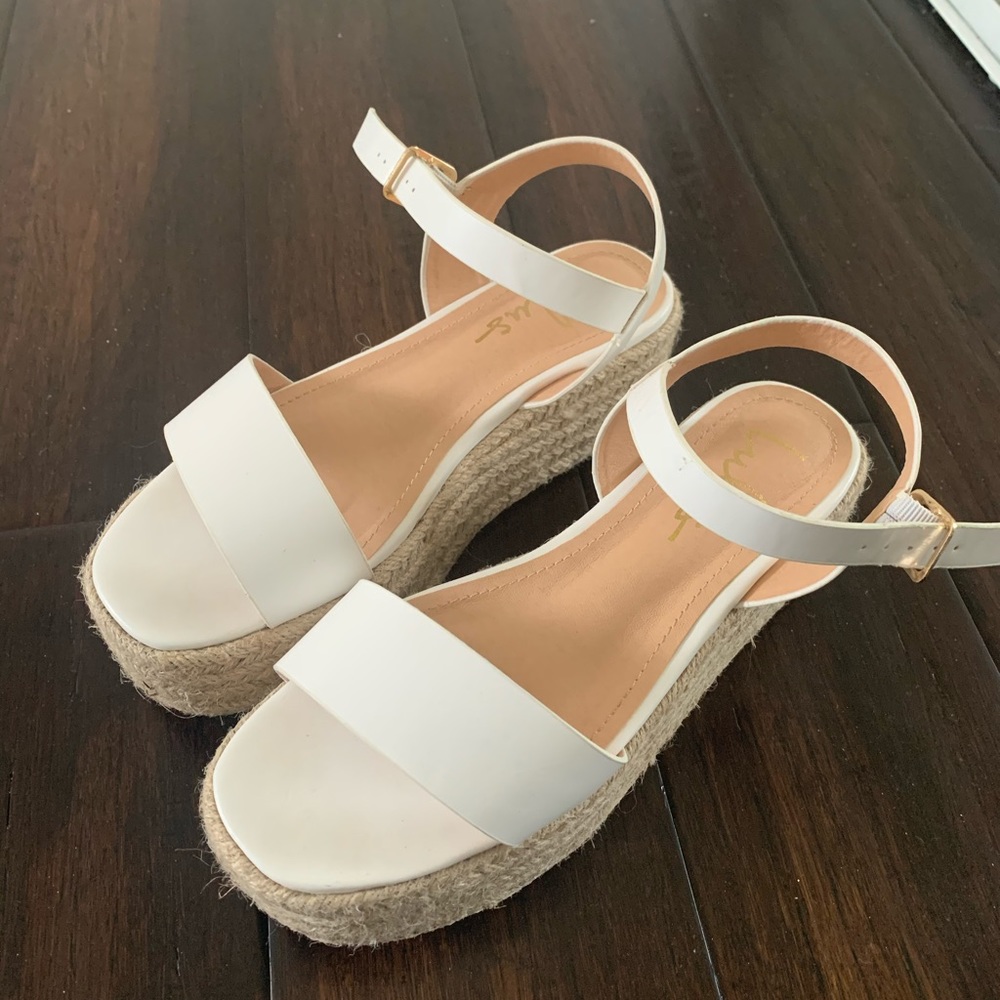 ESPADRILLE PLATFORM WHITE SANDALS FROM LULUS